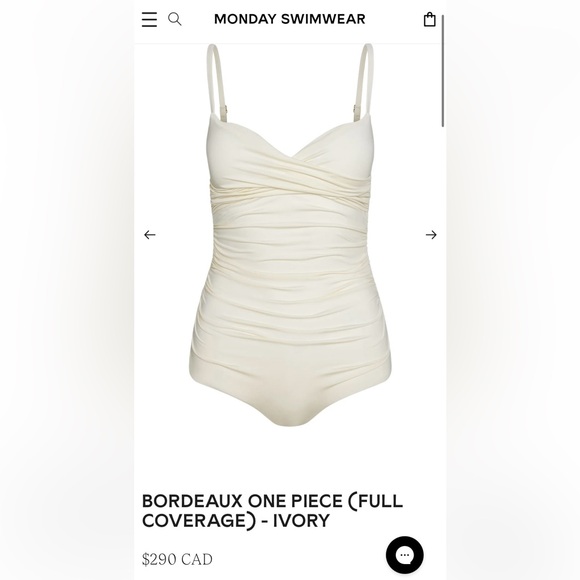 Monday Swimwear Other - New Monday Swimwear Size VVV BORDEAUX ONE PIECE (FULL COVERAGE) - IVORY Swimsuit